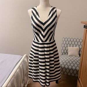 Elegant Banana Republic Black + Ivory Size 4 Knee-Length Cocktail Dress